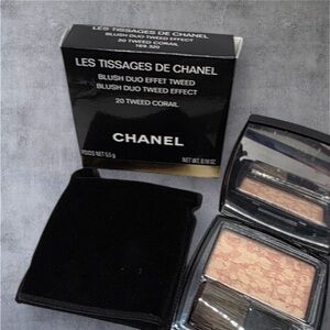 CHANEL LES TISSAGES De Chanel Blush Duo Tweed Effect #20 Tweed Coral BNIB.